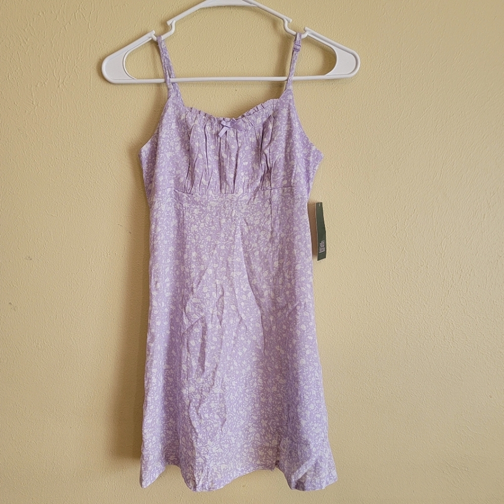 Wild Fable Lavender Floral Dress Rayon Pastel - Picture 2 of 11